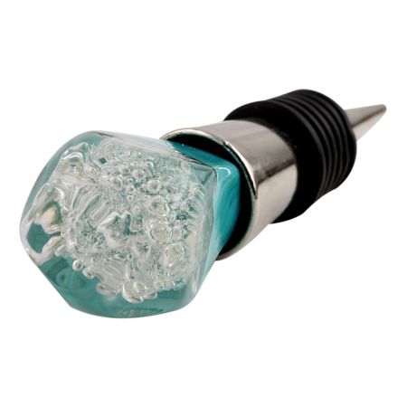 Clear Pentagon Glass Bubble Wine Stopper (Pack Of One Piece)